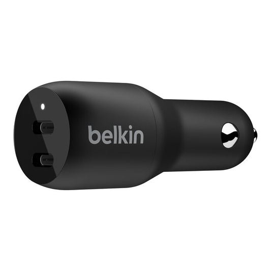 Belkin Dual USB-C Car Charger 18W X2 Black