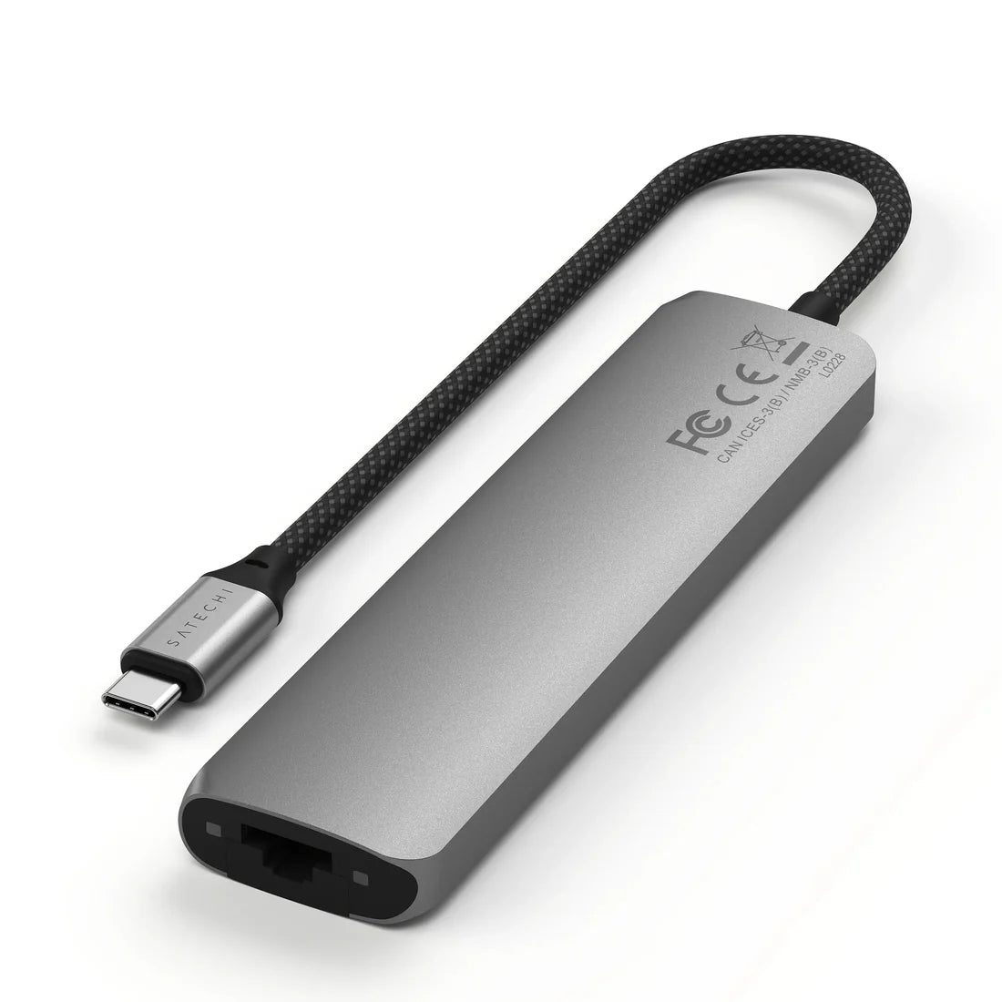 Satechi 7-in-1 USB-C Slim Multiport Adapter with Ethernet (Space Grey)