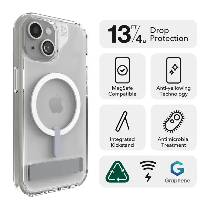 Zagg Cases Crystal Palace iPhone 15 Snap Clear