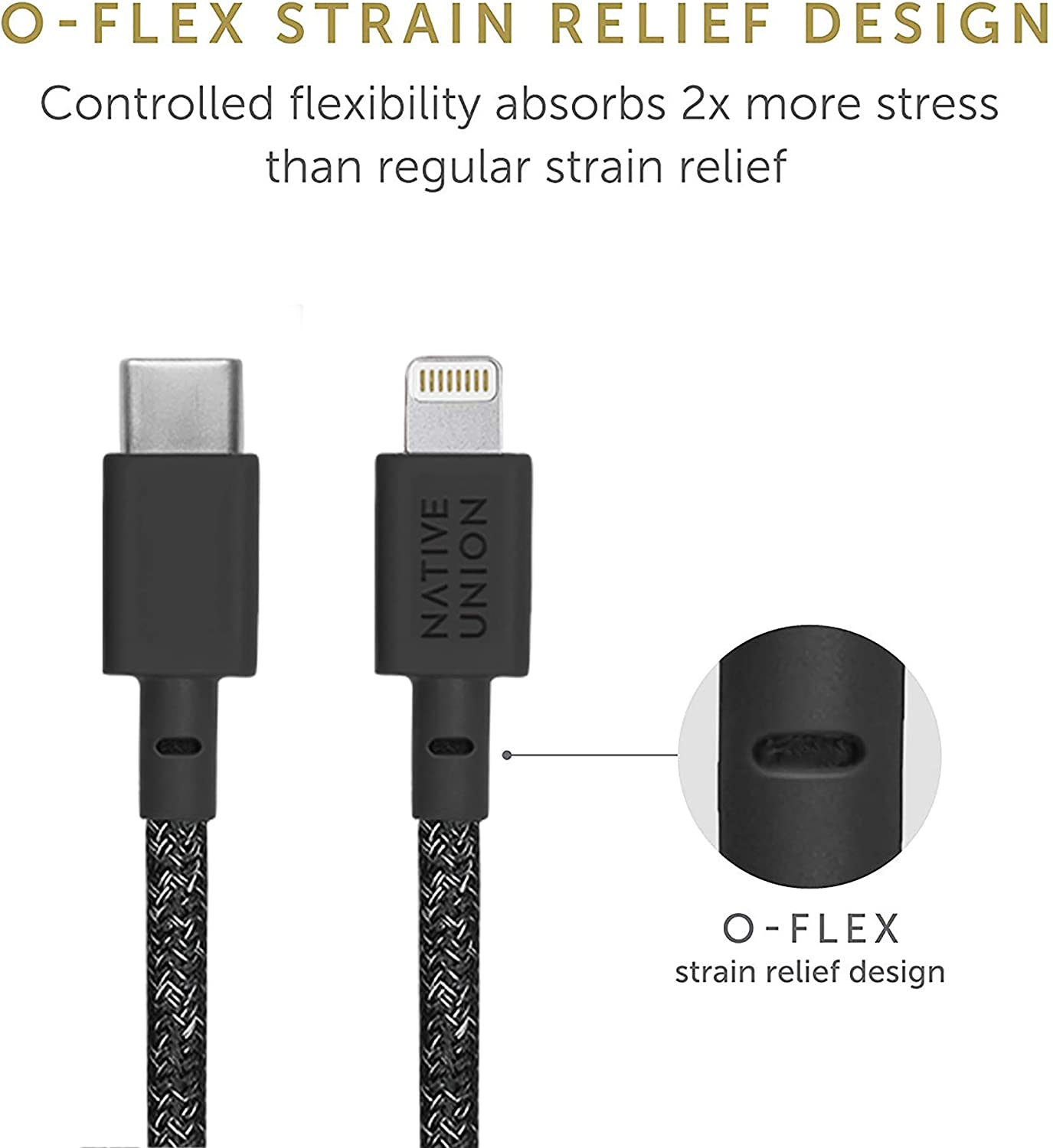 Native Union Cable USB-C a Lightning, 1.2m - Cosmos Black