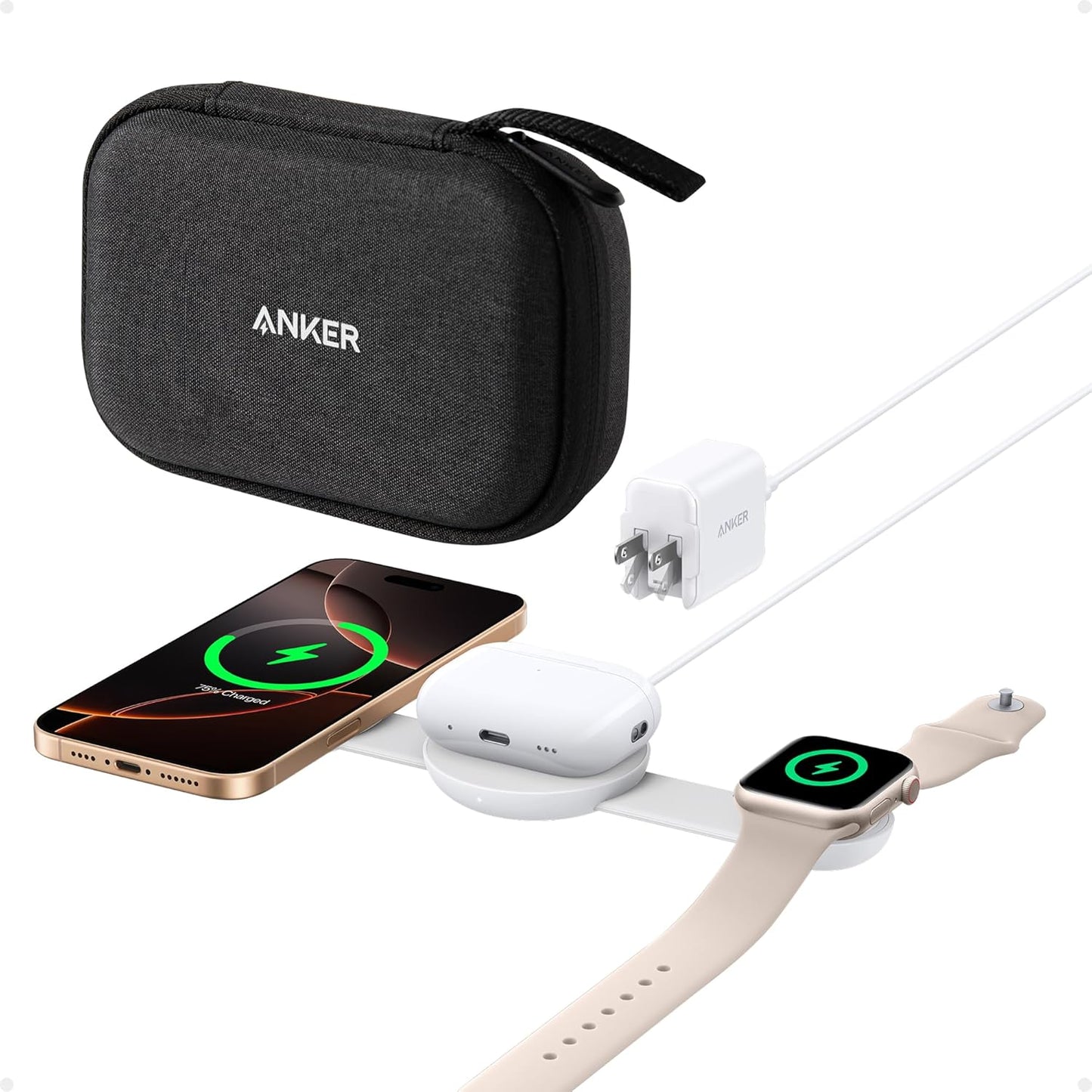 Anker MagGo Wireless Charging Station 3 in 1 Foldable Pad