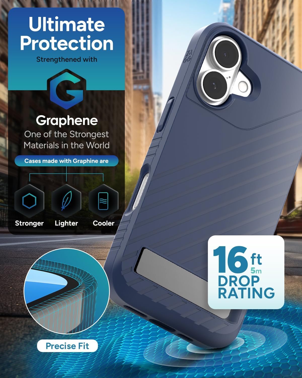 ZAGG Cases Denali Snap Navy iPhone 16