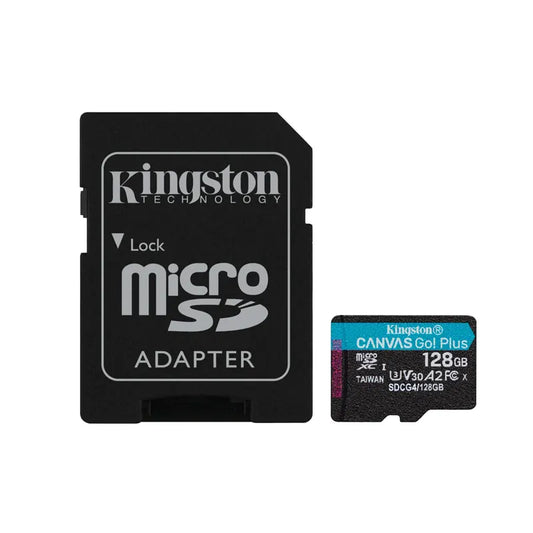 Kingston microSDXC Canvas Go Plus Gen4 200MB/s A2 U3 V30 Card + ADP 128GB