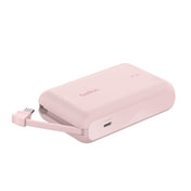 Belkin 10K Power Bank with 20W PD + Integrated USB-C Cable, Pink