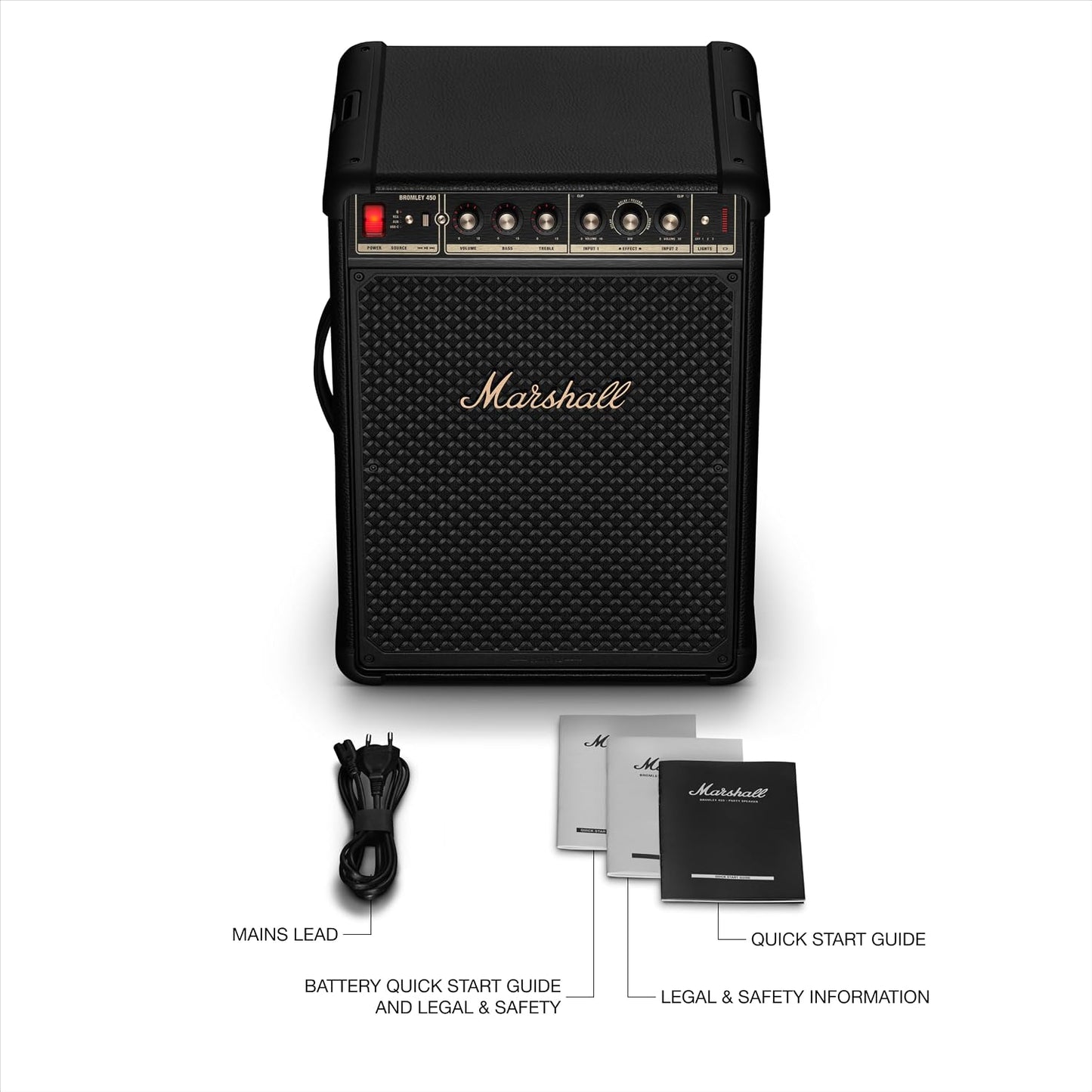 Marshall Bromley 450 Party Speaker - Black and Brass