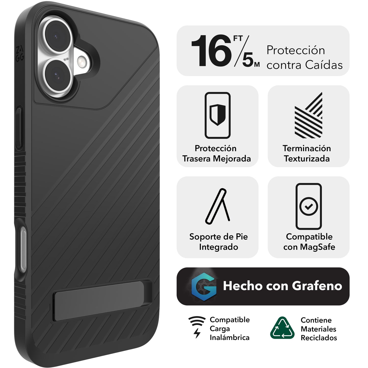 ZAGG Cases Denali Snap KS SMPro-FG-Black iPhone 16 Pro