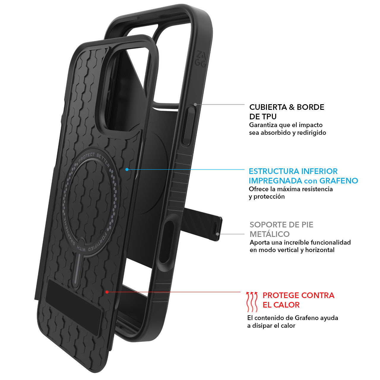 ZAGG Cases Denali Snap KS SMPro-FG-Black iPhone 16 Pro