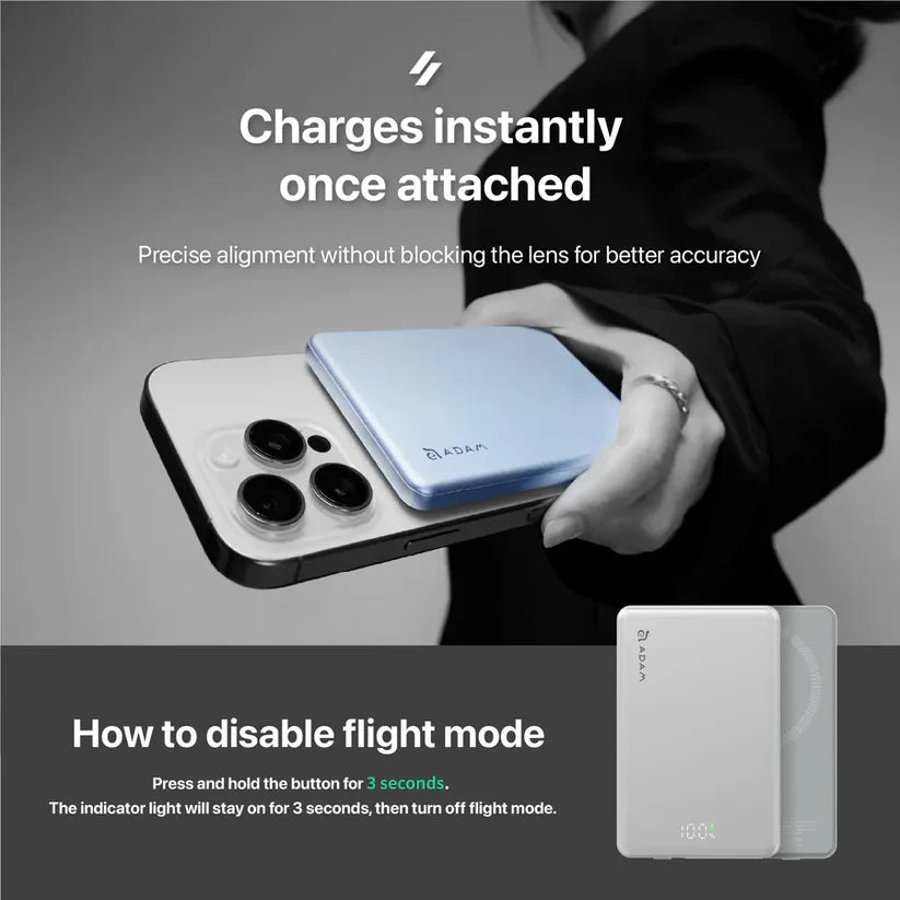 Adam Elements VIONTA L5 Ultra Slim Magnetic Wireless Charging Power Bank 5000mAh - Black