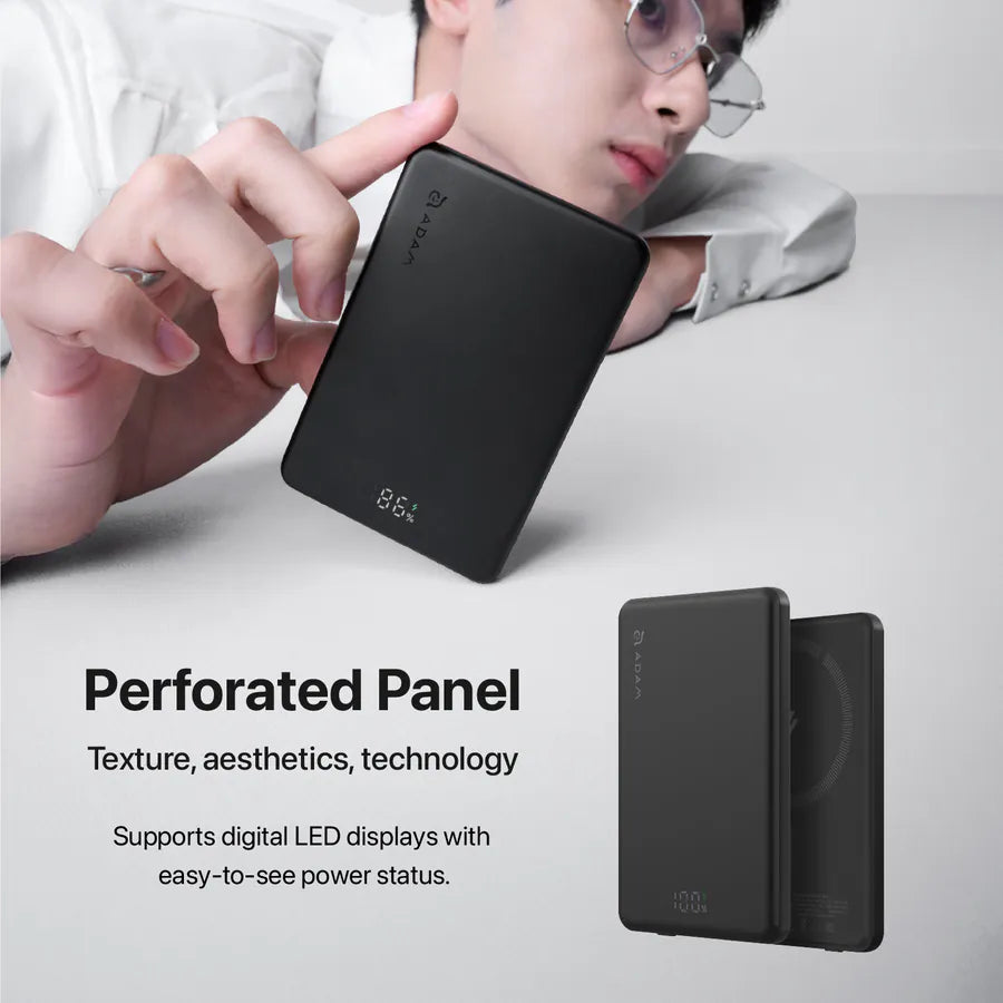 Adam Elements VIONTA L5 Ultra Slim Magnetic Wireless Charging Power Bank 5000mAh - Black