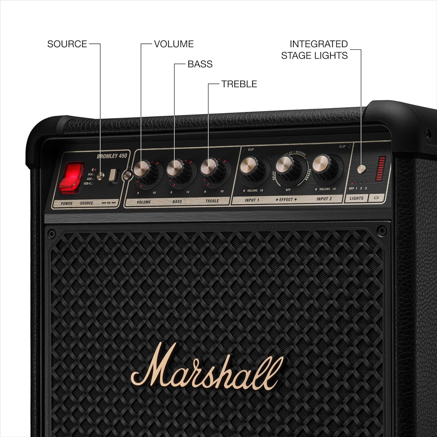 Marshall Bromley 450 Party Speaker - Black and Brass