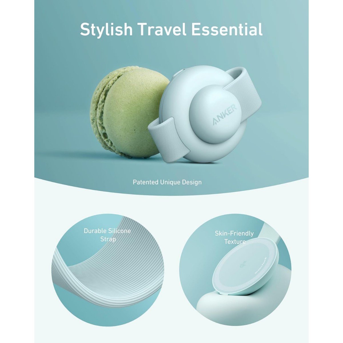 Anker MagGo Wireless Charging Station 3-in-1 Foldable Pad Verde Azulado