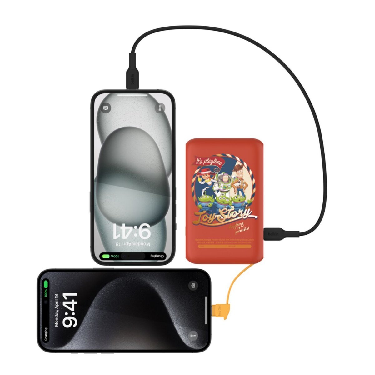 Belkin 10K Power Bank with 20W PD + Integrated USB-C Cable Toy Story