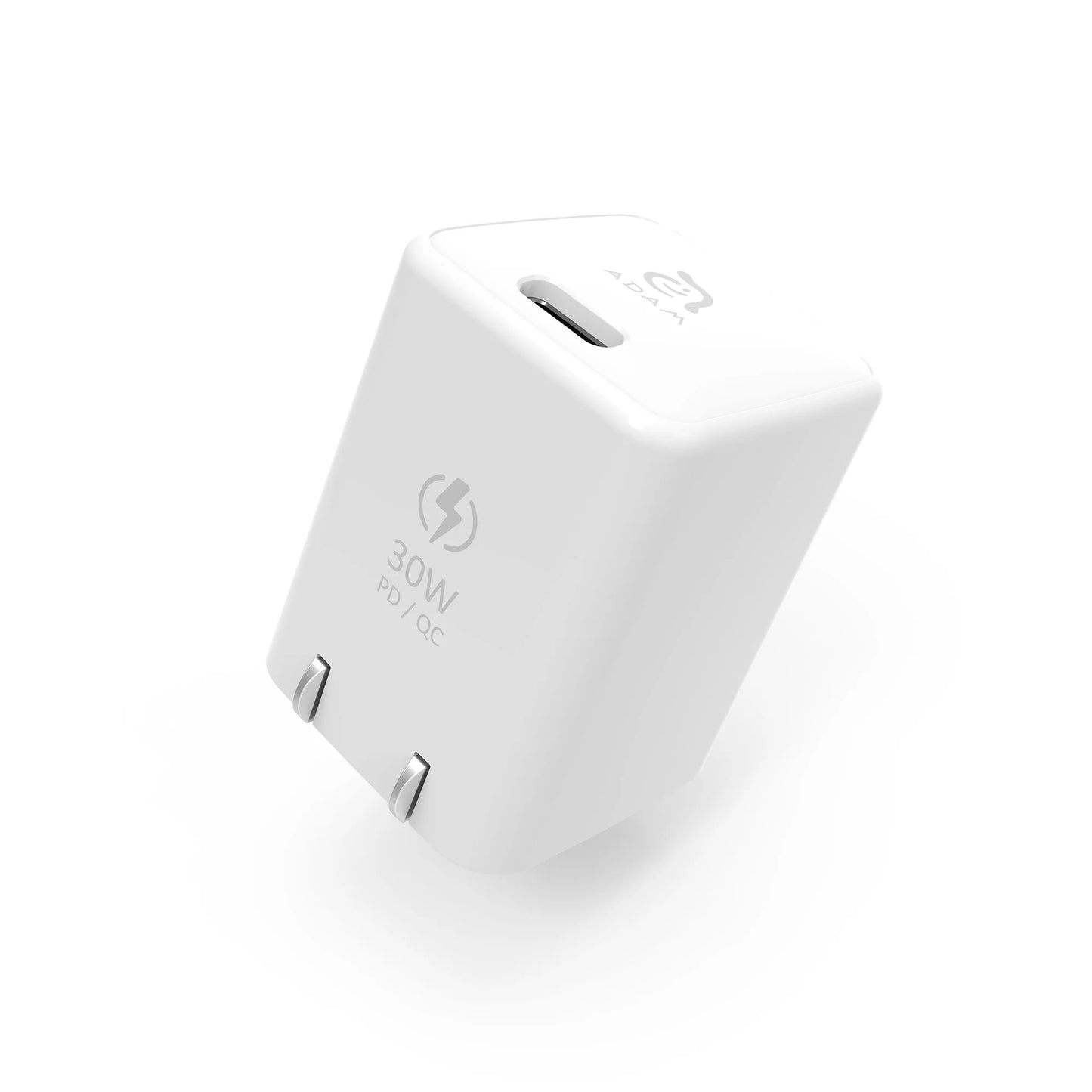 Cargador de pared Adam Elements Omnia X3 USB-C a Lightning Fast Charging Kit Blanco