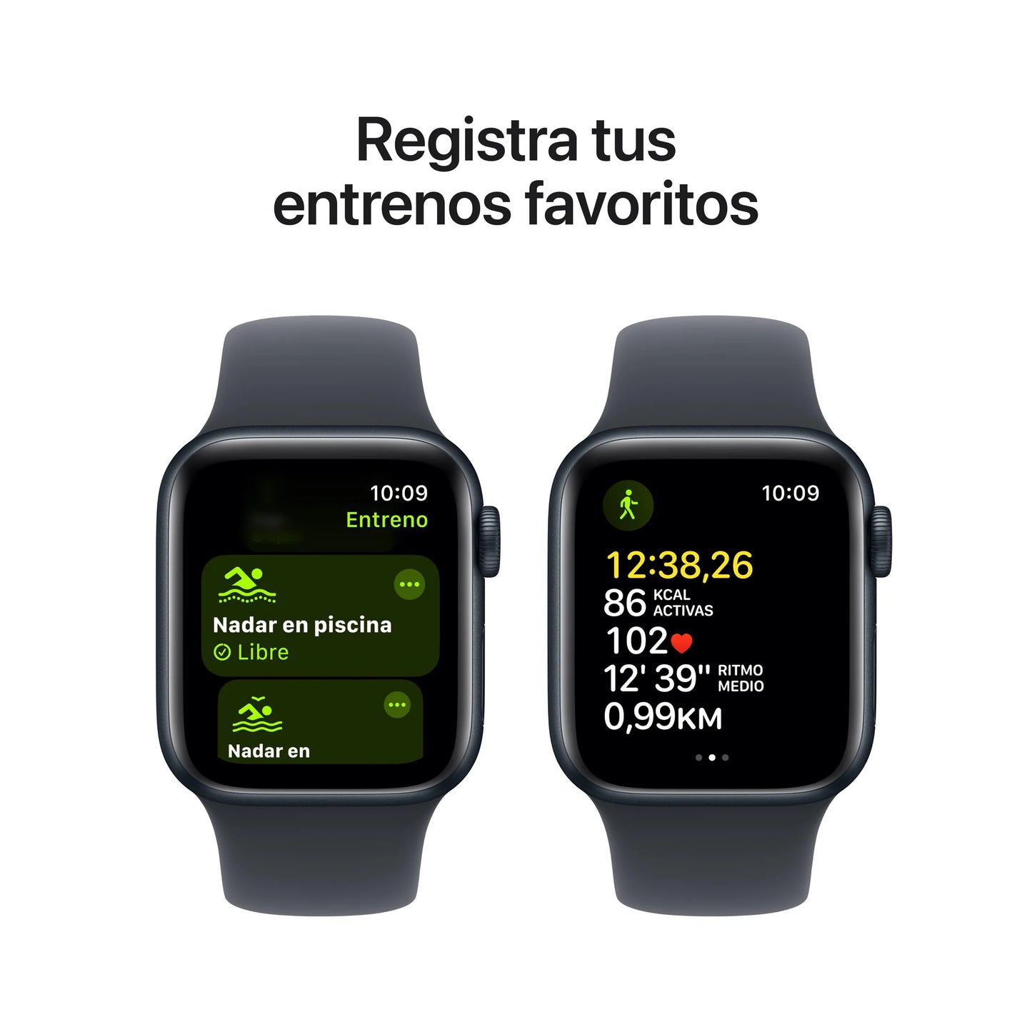 Apple Watch SE GPS • Caja de aluminio color medianoche de 44 mm • Correa deportiva color medianoche - M/L
