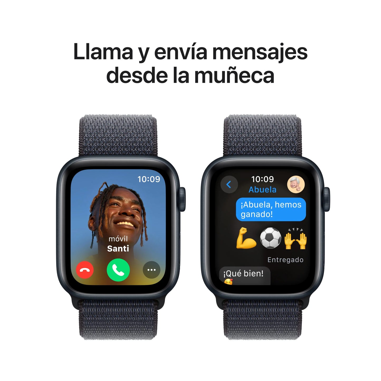 Apple Watch SE GPS • Caja de aluminio color medianoche de 40 mm • Correa loop deportiva color tinta