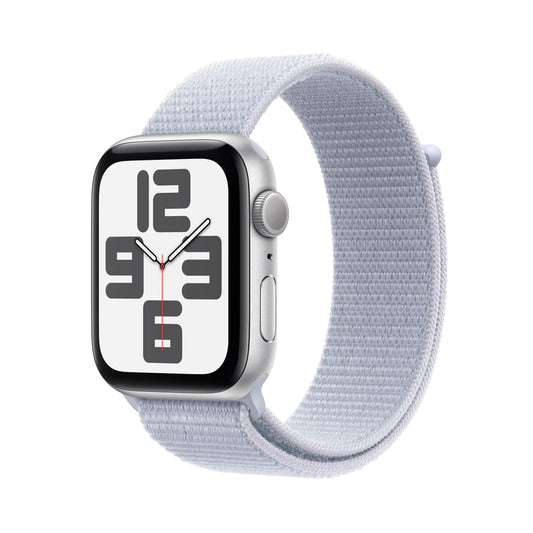 Apple Watch SE GPS • Caja de aluminio color plata de 40 mm • Correa loop deportiva azul nube - Unitalla