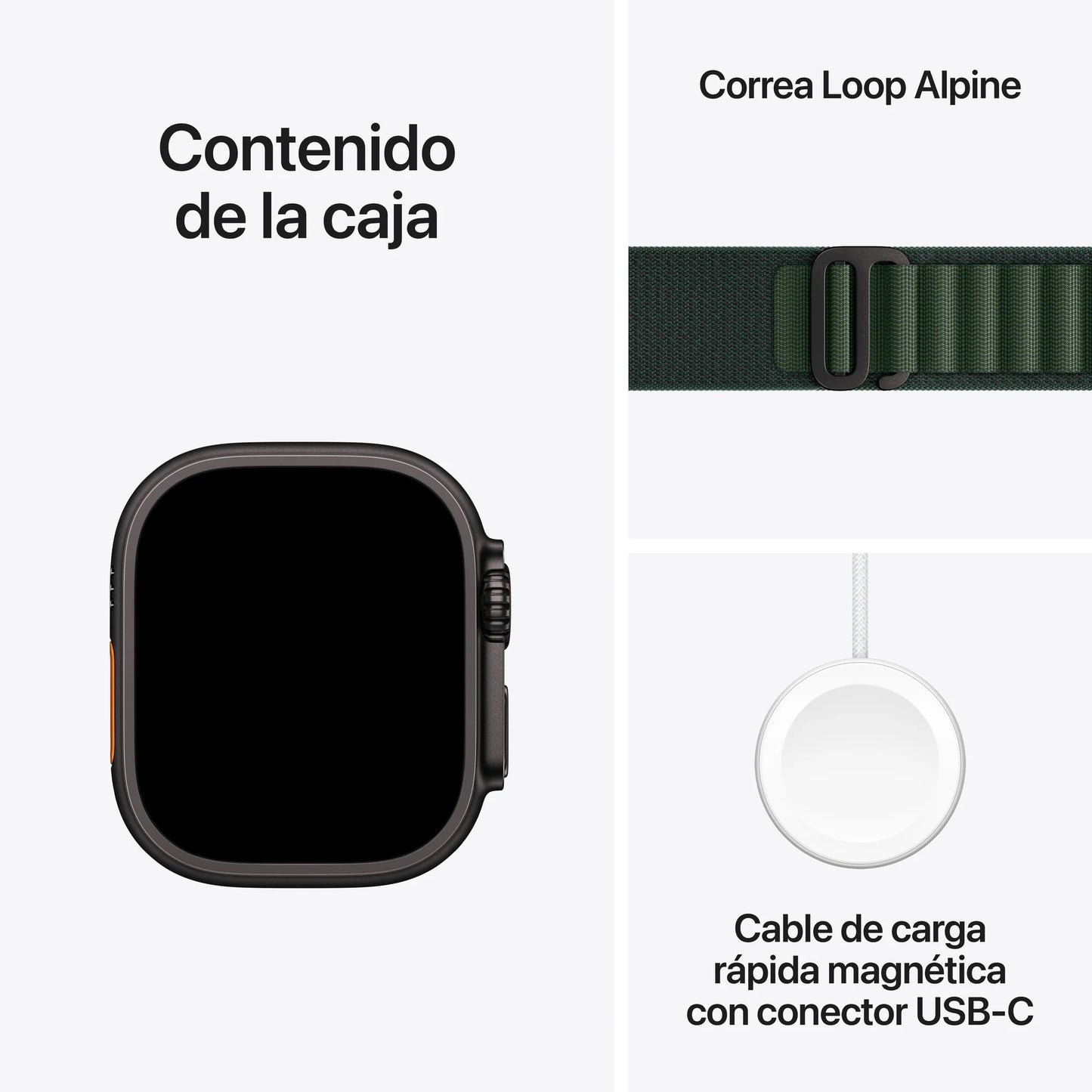 Apple Watch Ultra 2 GPS + Cellular • Caja de titanio negro de 49 mm • Correa Alpine verde oscuro - Grande