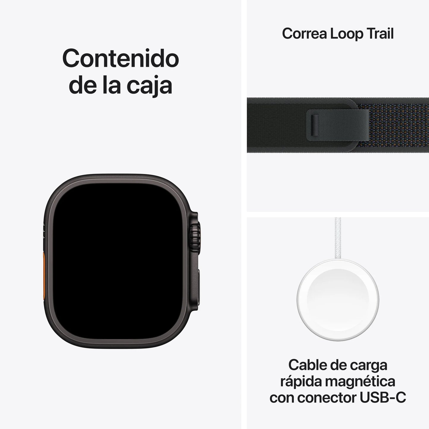 Apple Watch Ultra 2 GPS + Cellular • Caja de titanio negro de 49 mm • Correa Trail negra - S/M