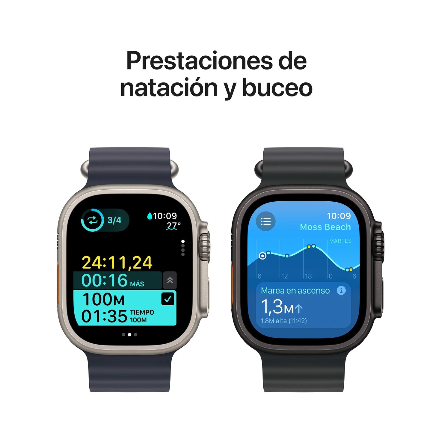 Apple Watch Ultra 2 GPS + Cellular • Caja de titanio natural de 49 mm • Correa Trail azul - M/L