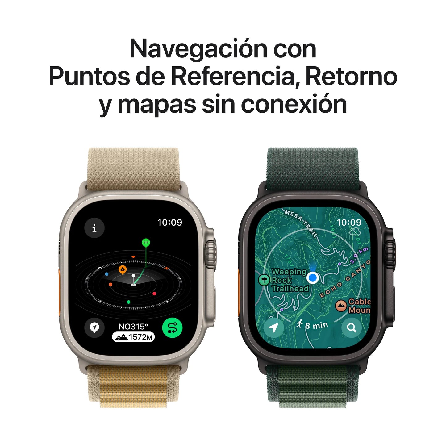 Apple Watch Ultra 2 GPS + Cellular • Caja de titanio natural de 49 mm • Correa Trail azul - M/L