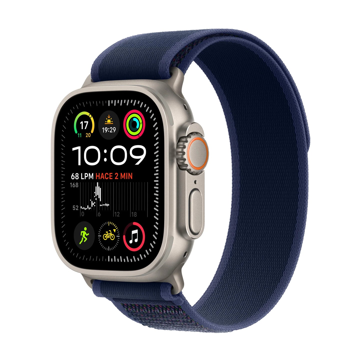Apple Watch Ultra 2 GPS + Cellular • Caja de titanio natural de 49 mm • Correa Trail azul - M/L