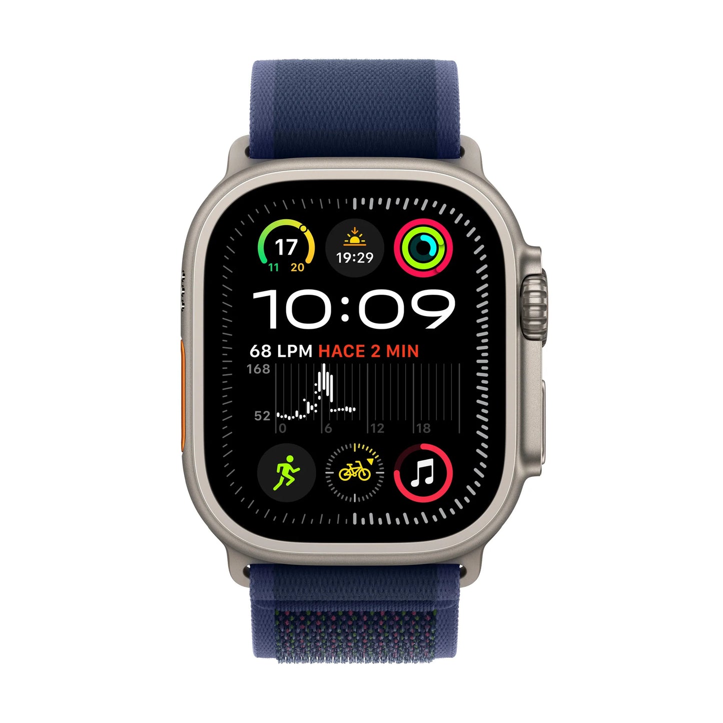Apple Watch Ultra 2 GPS + Cellular • Caja de titanio natural de 49 mm • Correa Trail azul - M/L