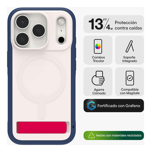 ZAGG Cases Sedona Snap iPhone 17 Pro KS-Apple-Basin-FG-RedLightandBlue