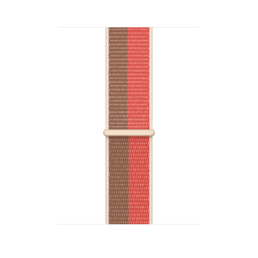 Correa loop deportiva color rosa cítrico/canela para caja de 45 mm