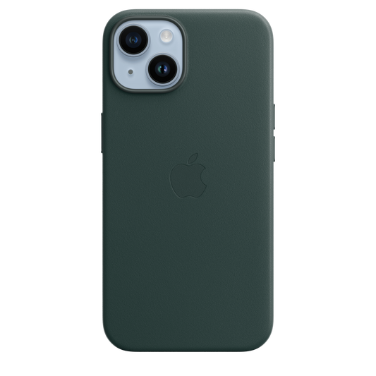 Funda de piel con MagSafe para el iPhone 14 - Verde pino