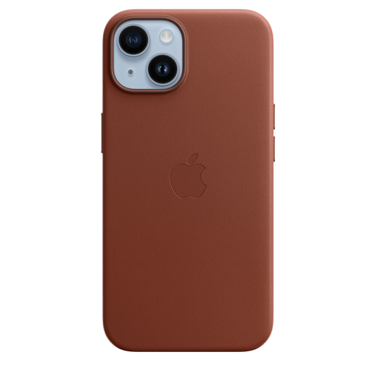 Funda de piel con MagSafe para el iPhone 14 - Color ocre oscuro