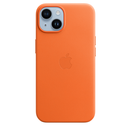 Funda de piel con MagSafe para el iPhone 14 - Naranja