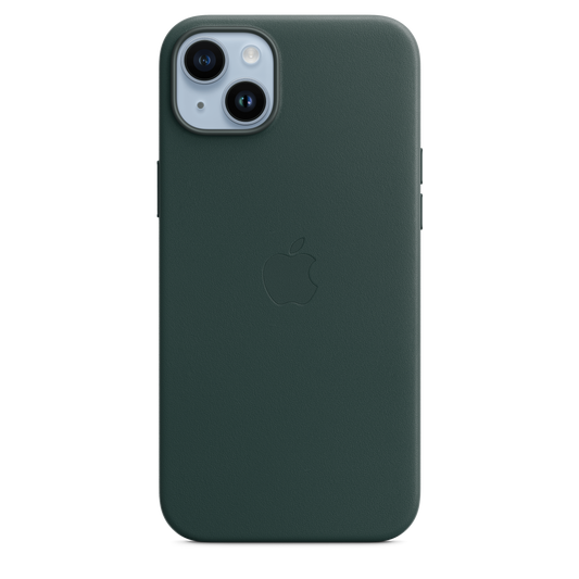 Funda de piel con MagSafe para el iPhone 14 Plus - Verde pino