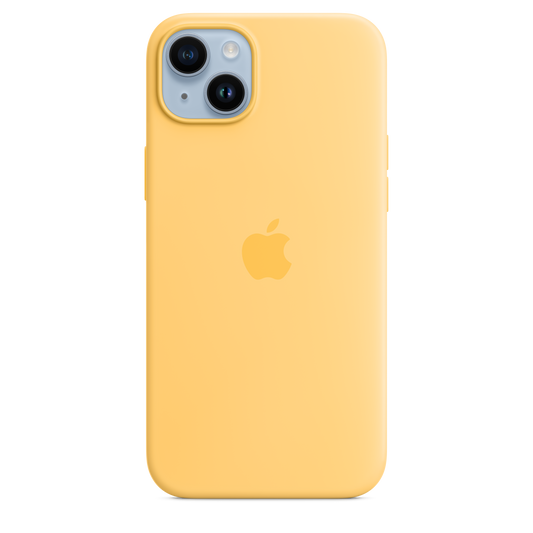 Funda de silicón con MagSafe para el iPhone 14 Plus - Amarillo aureola