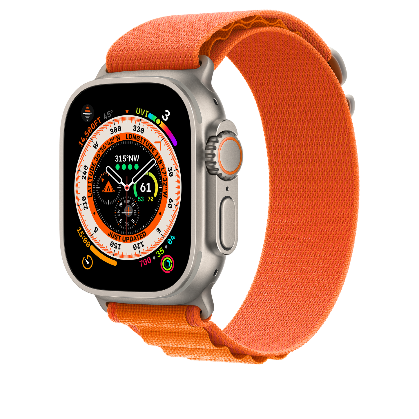 Correa alpina naranja para caja de 49 mm - Chica