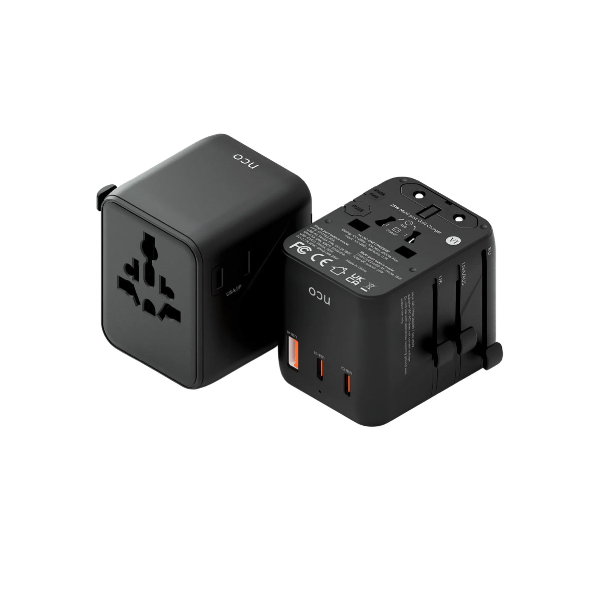 NCO Travel Adapter Black Universal 25W