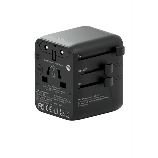 NCO Travel Adapter Black Universal 25W
