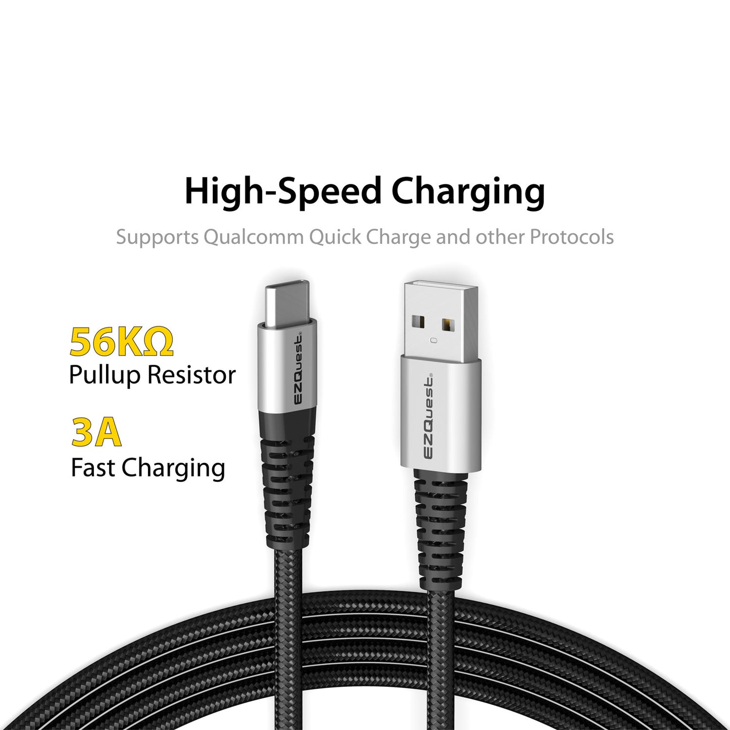 EZQuest Cable de carga y sincronización DuraGuard™ USB-C a USB-A 1.2 metros