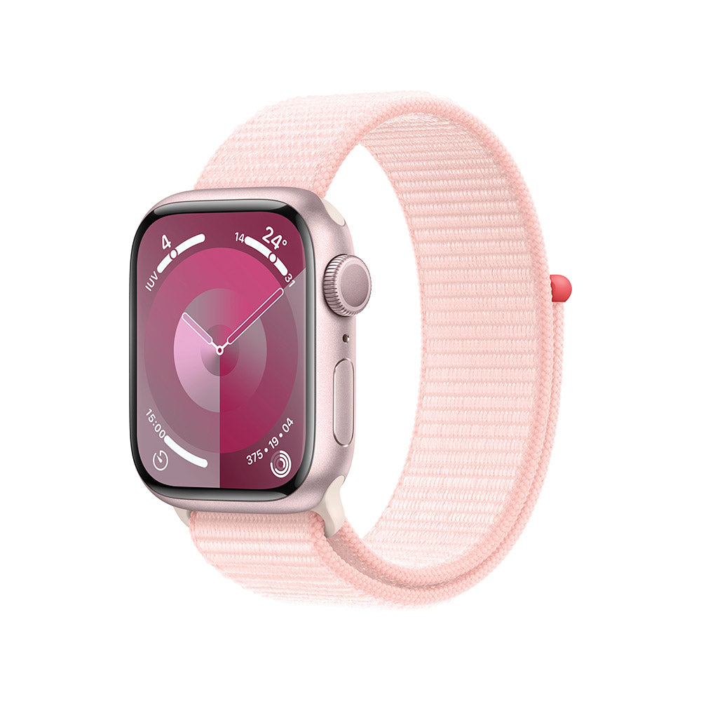 Apple Watch Series 9 Pink Aluminum Case with Light Pink Sport Loop