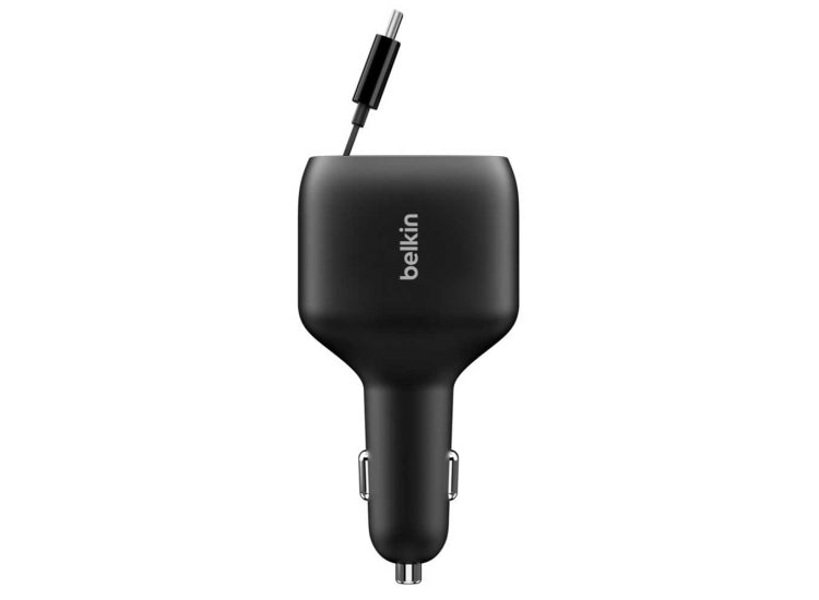 Belkin 75W Car Charger Cable USB-C 60W - USB-C 30W - USB-A 12W