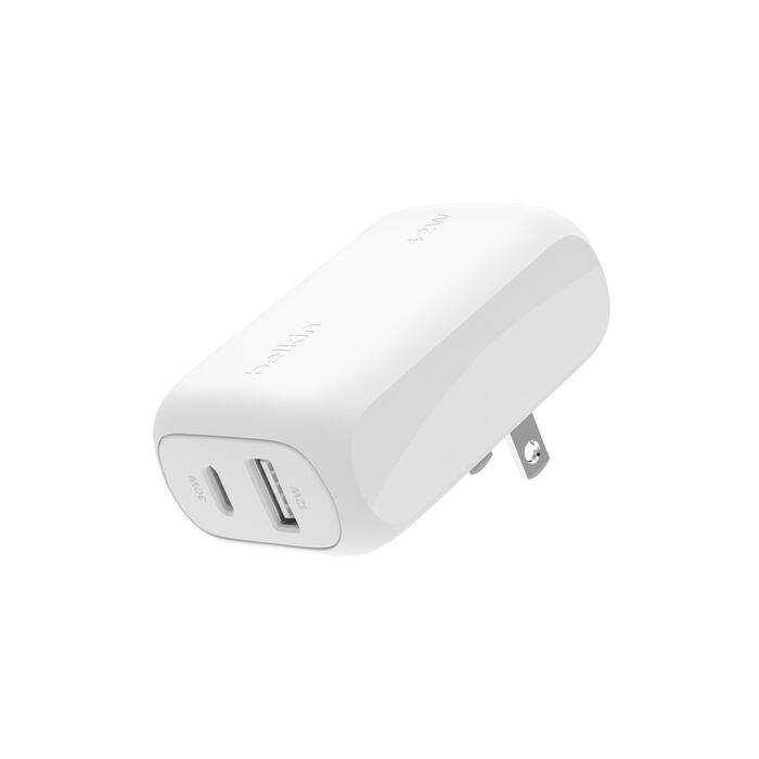 Belkin 42W USB-C PD PPS WALL CHARGER USBC 30W - USB A 12W WCB009dqWH