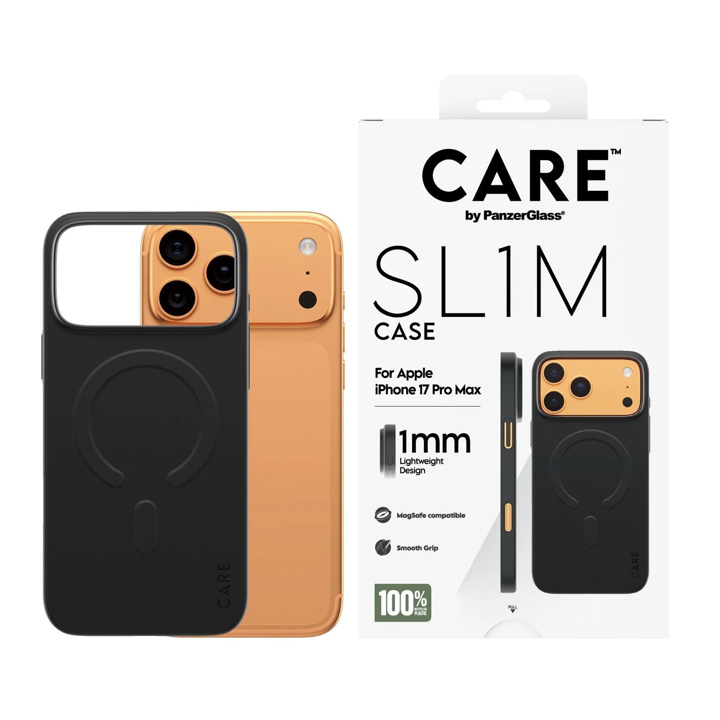 Panzer Care Slim Case Black con MagSafe iPhone 17 Pro Max