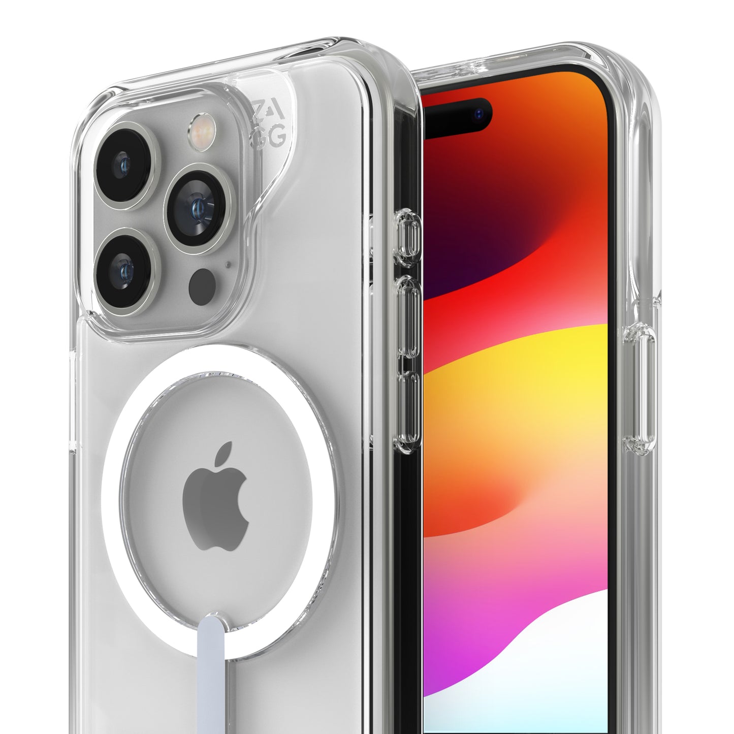 ZAGG Cases Crystal Palace iPhone 15 Pro Snap Clear con soporte