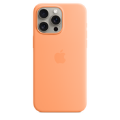 Funda de silicón con MagSafe para el iPhone 15 Pro Max - Color naranjada