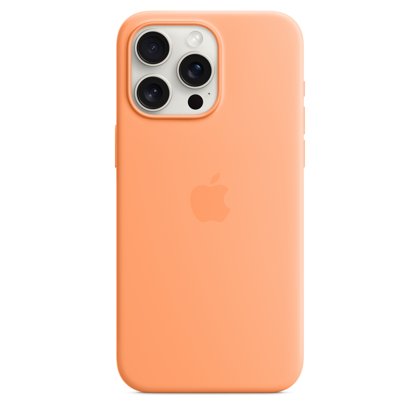 Funda de silicón con MagSafe para el iPhone 15 Pro Max - Color naranjada