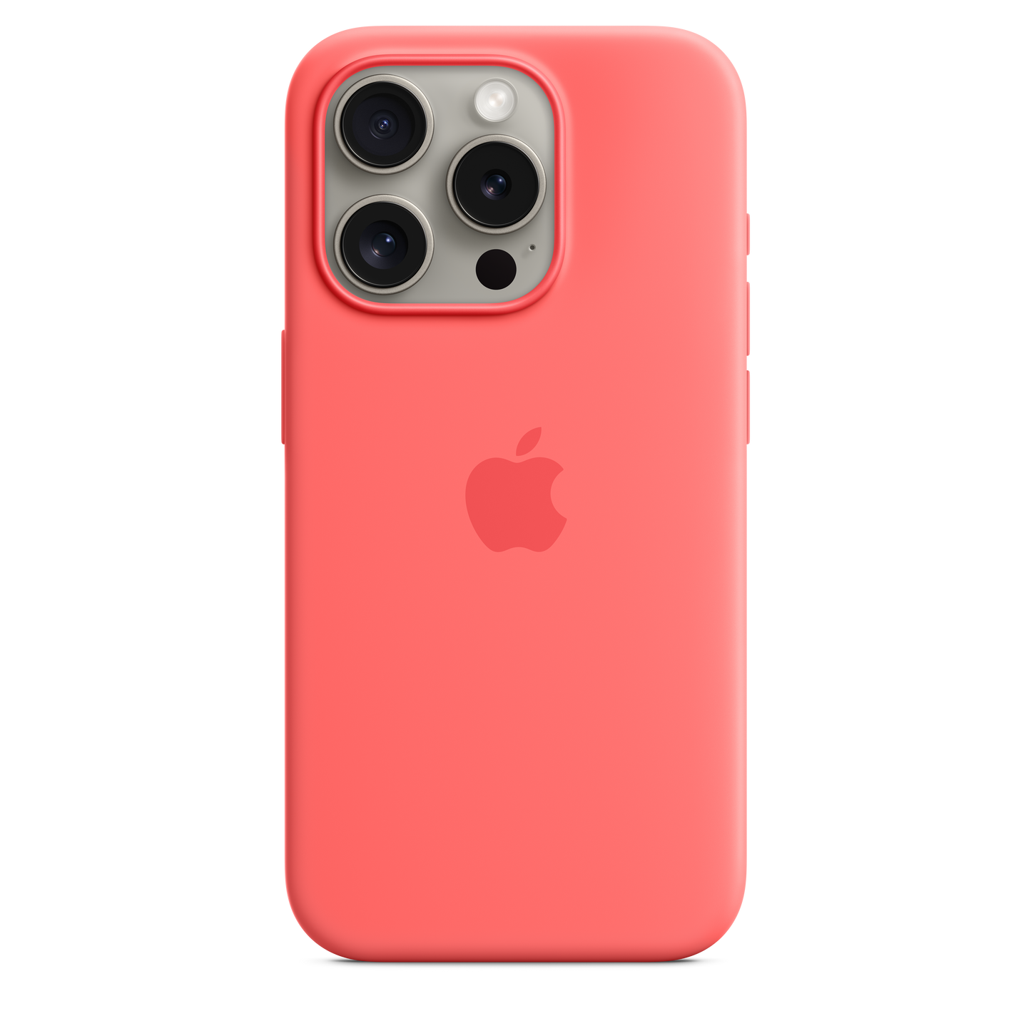 Funda de silicón con MagSafe para el iPhone 15 Pro - Color guayaba