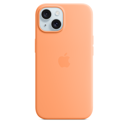 Funda de silicón con MagSafe para el iPhone 15 - Color naranjada