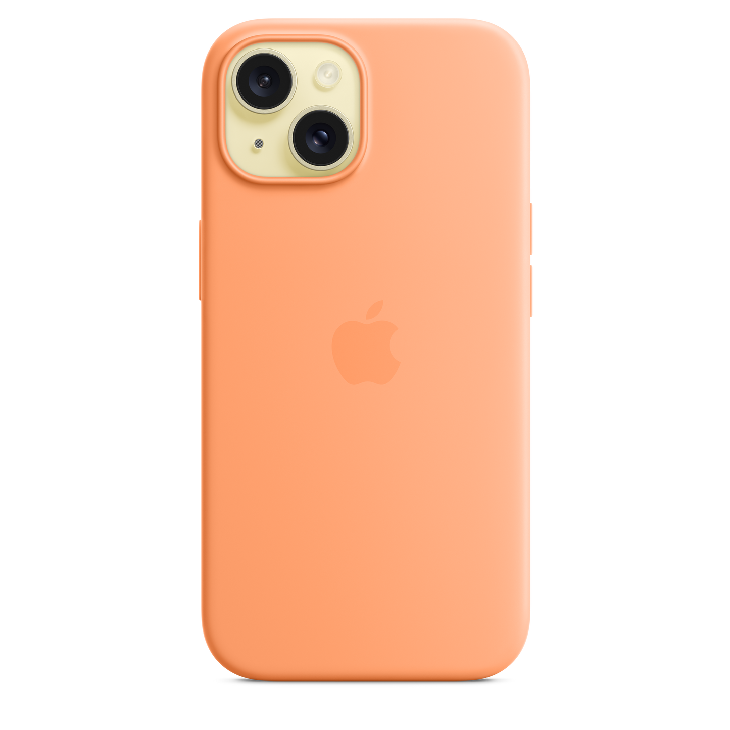 Funda de silicón con MagSafe para el iPhone 15 - Color naranjada