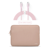 LOGiiX Vibrance Neo Sleeve Bundle with USB-C to USB-C Cable - Blush