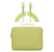 LOGiiX Vibrance Neo Sleeve Bundle with USB-C to USB-C Cable - Citrus