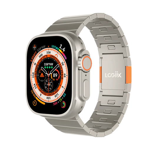 Logiix Titan Link Apple Watch Band 42/44/45/49mm Steel Titanium